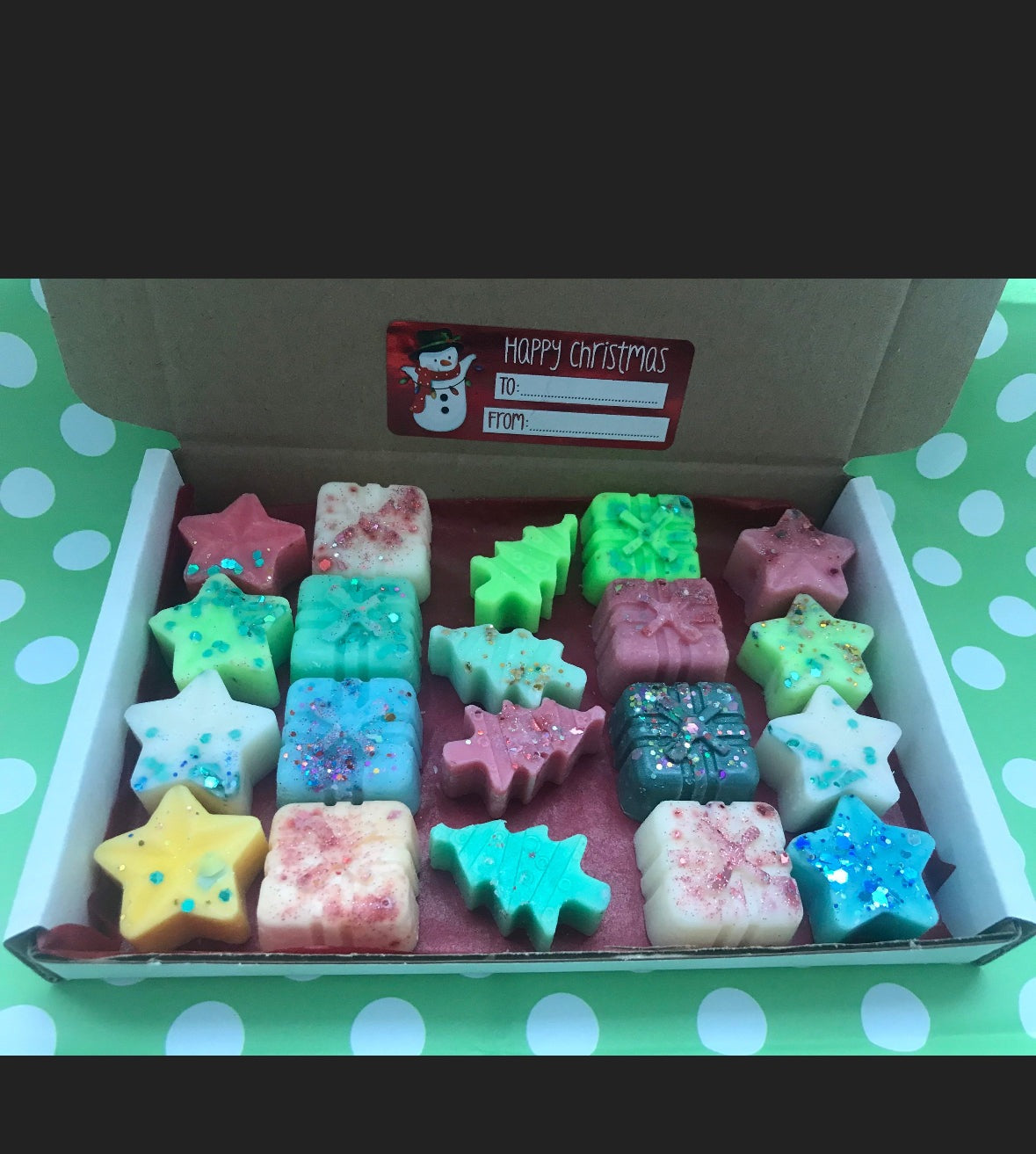 Mixed Christmas Wax Melts Gift, Wax Melts in a Box, 20 Soy Wax Melts - Industerior