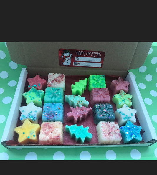Mixed Christmas Wax Melts Gift, Wax Melts in a Box, 20 Soy Wax Melts - Industerior