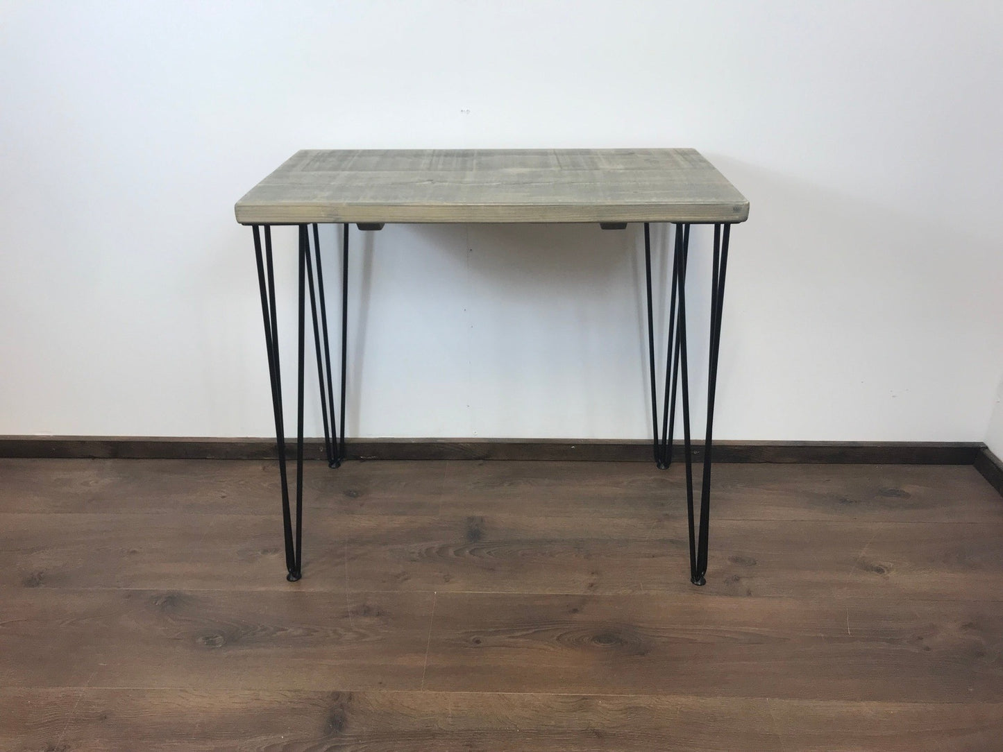 Small Rustic office Desk with hair pin legs- 5 choices of wood finish - Industrial style - solid wood office desk - sustainable timber.