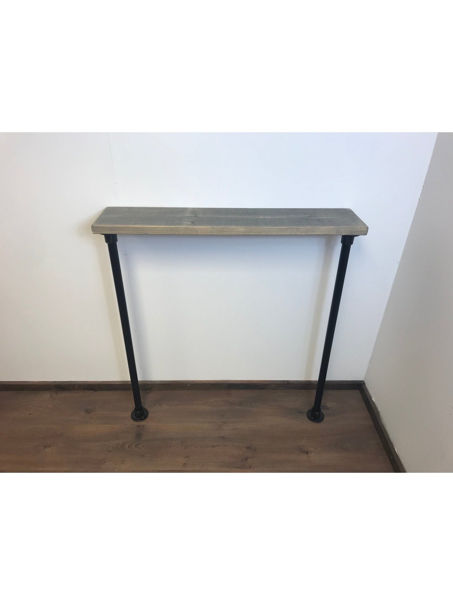 Rustic Radiator Shelf Console Table with silver scaffold style Legs, Wood Rustic Hallway table, Radiator Shelf / Cover, Handmade Wood Table