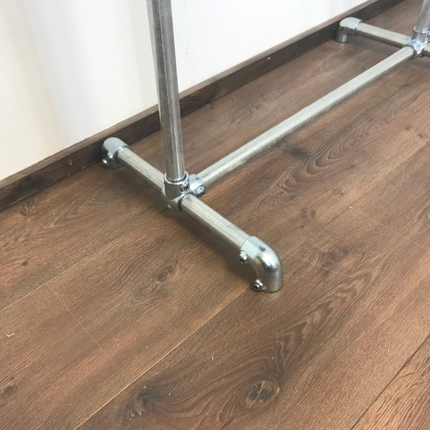 Sturdy Clothing Rail- 180cm high - Industrial clothing rail - Silver steel pipe - garment rail - various widths