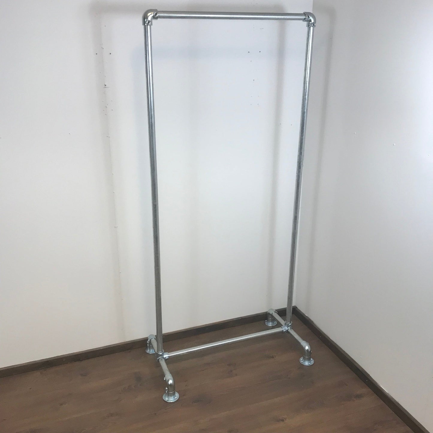 Sturdy Clothing Rail- 180cm high - Industrial clothing rail - Silver steel pipe - garment rail - various widths