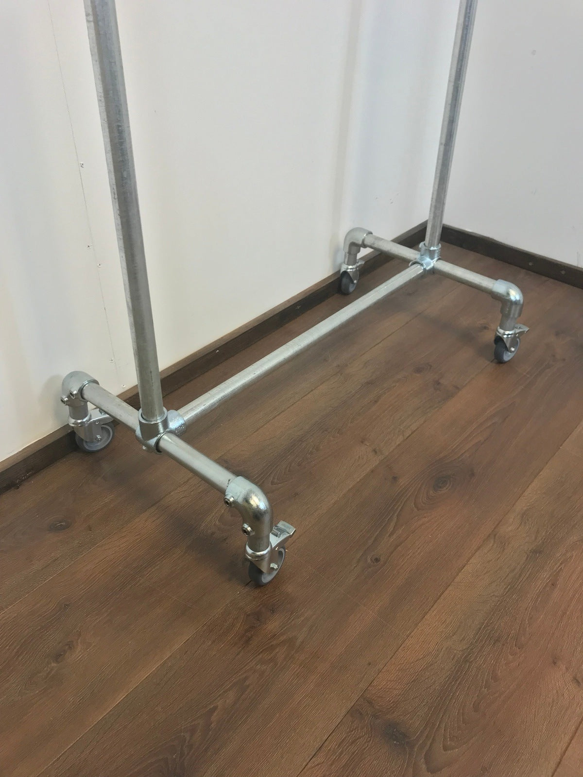 Sturdy Clothing Rail- 180cm high - Industrial clothing rail - Silver steel pipe - garment rail - various widths