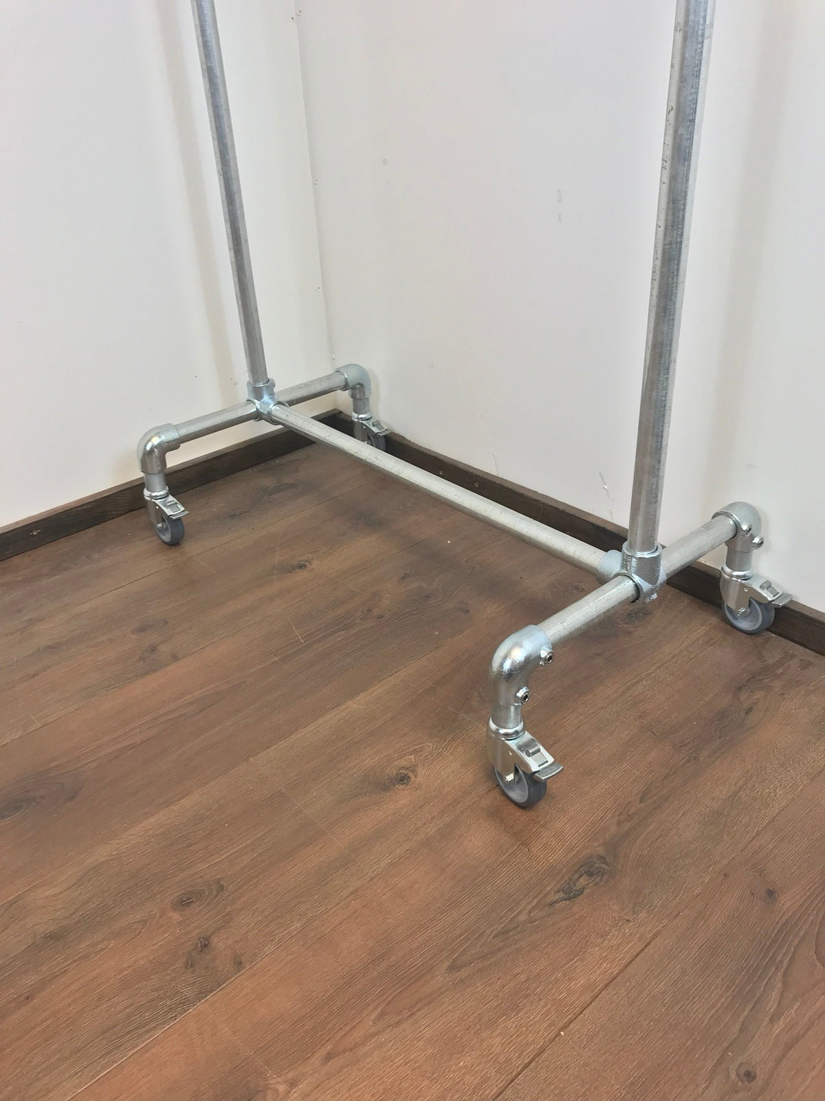 Sturdy Clothing Rail- 150cm high - Industrial clothing rail - Silver steel pipe - garment rail - various widths