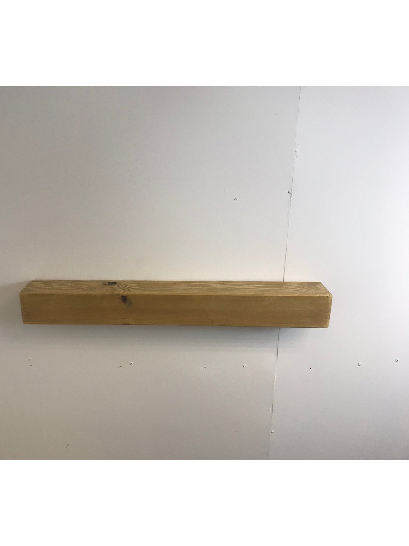 Rustic Solid Pine floating Shelf, Handcrafted, Floating pine Mantel Shelf, 95mm x 95mm, 5 wood finishes. free Uk delivery - Industerior