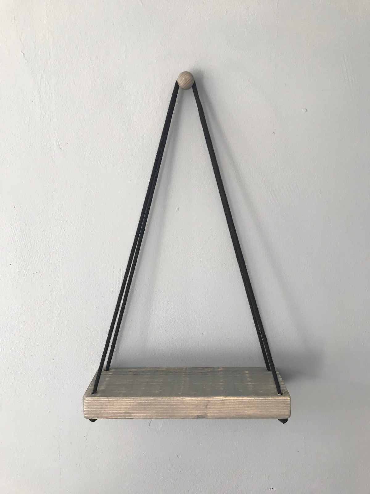 Rustic Hanging shelf, Rope hung shelves, Home shelving, 3 choices of wood finish - Industerior