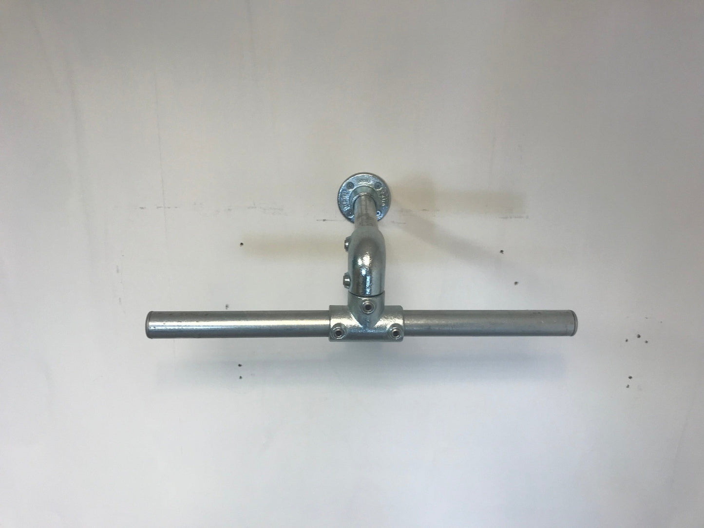 T shaped wall fixed clothing rail, in silver or black