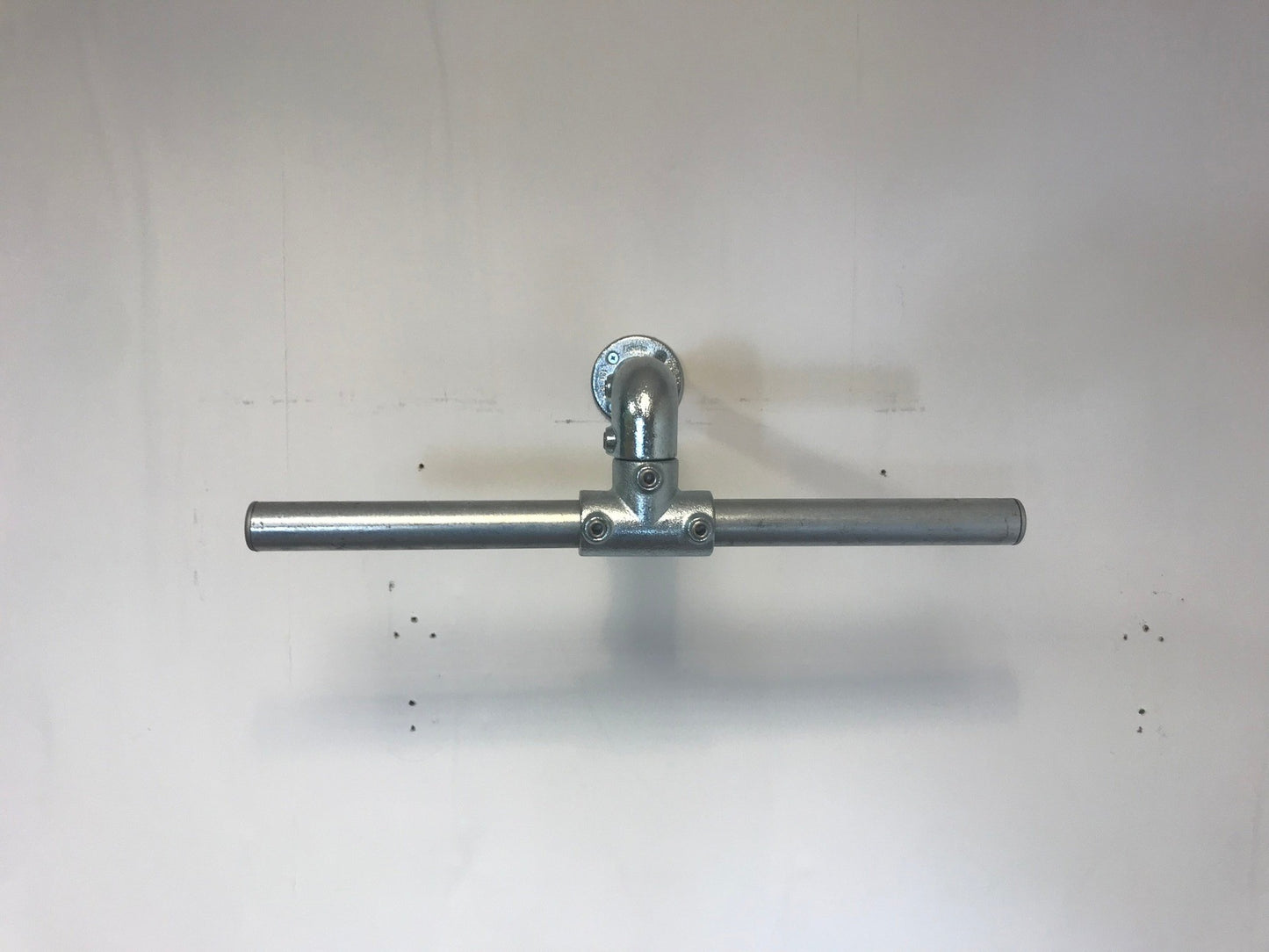 T shaped wall fixed clothing rail, in silver or black