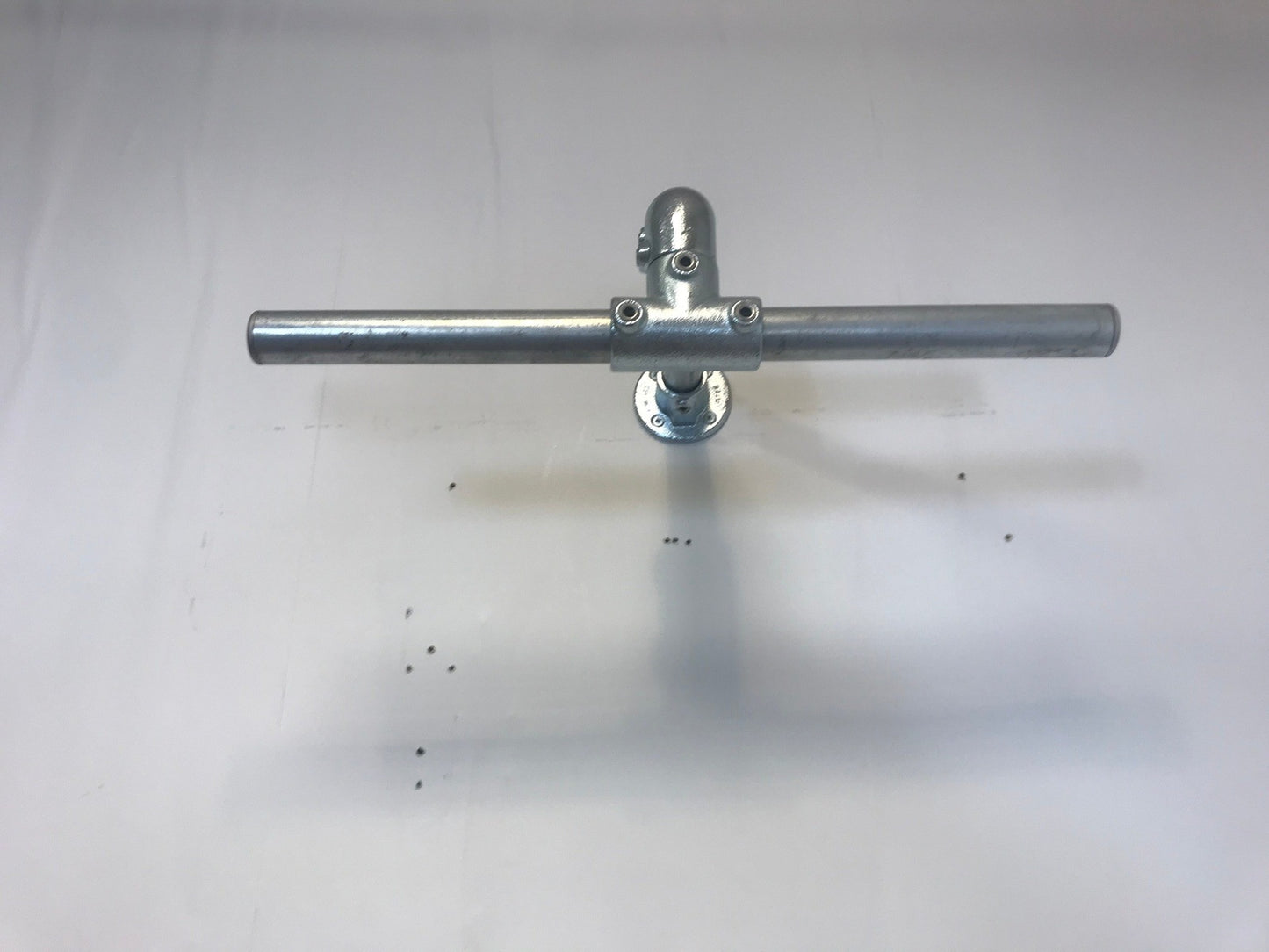 T shaped wall fixed clothing rail, in silver or black
