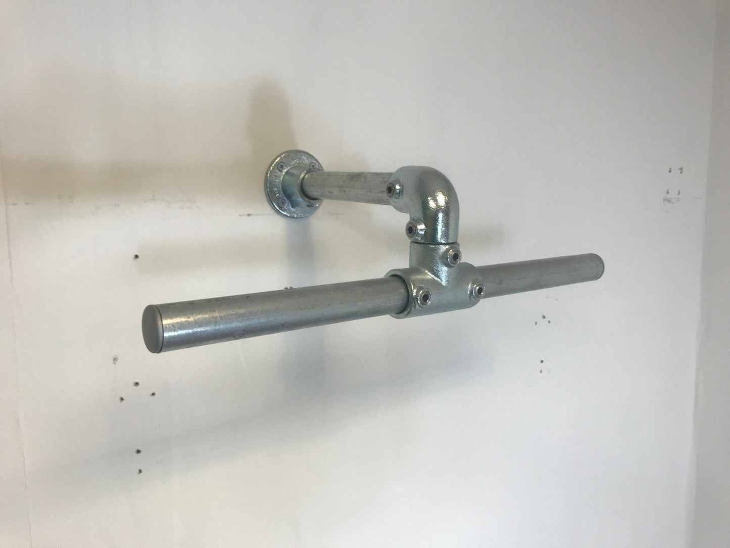 T shaped wall fixed clothing rail, in silver or black