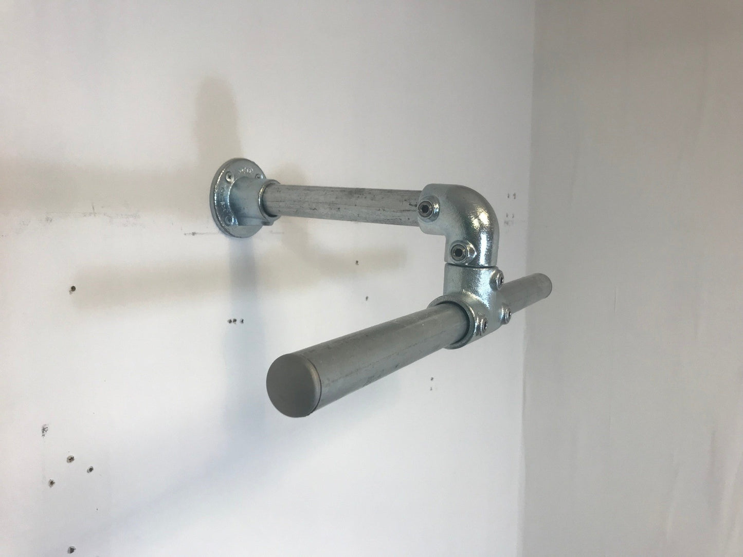 T shaped wall fixed clothing rail, in silver or black
