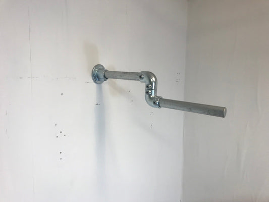 Wall Fixed Drop rail in robust 34mm tube, Galvanised silver or Black. - Industerior