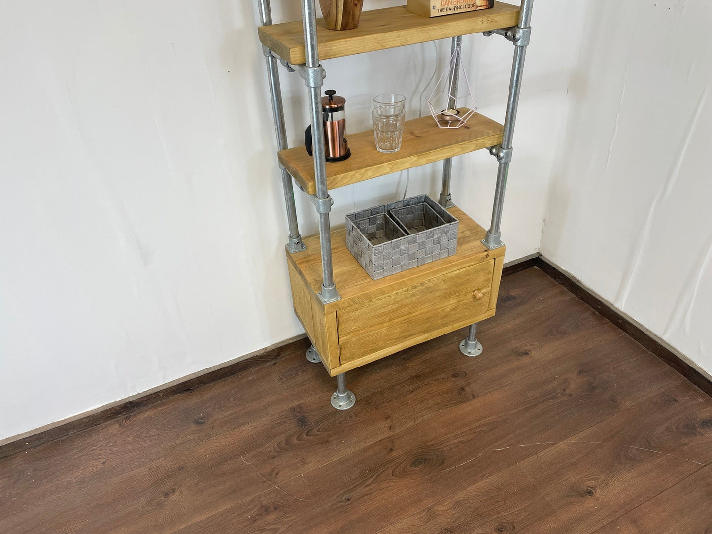 Industrial/Rustic Ladder Style Shelving Unit with Cupboard