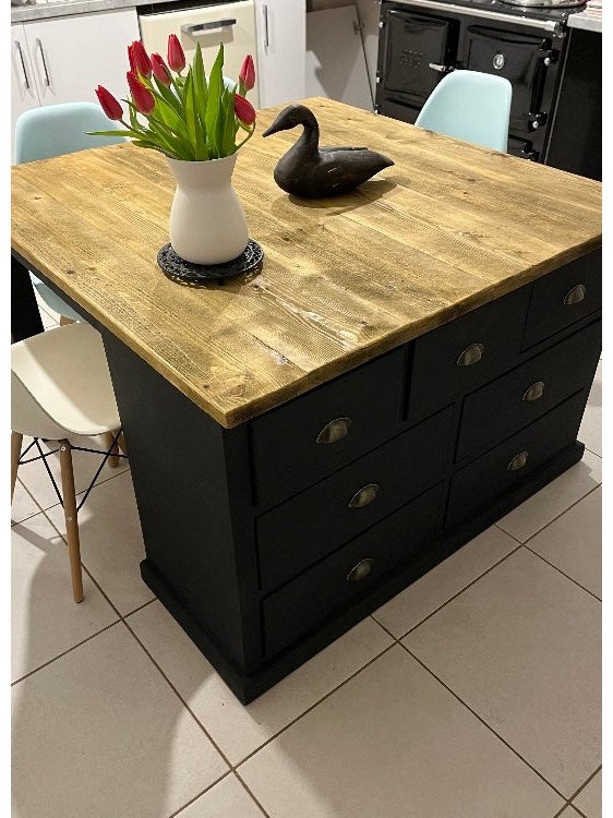 Chunky Rustic Solid wood table tops 88cm wide by various lenghts. Top only, Stained to a colour of your choice.