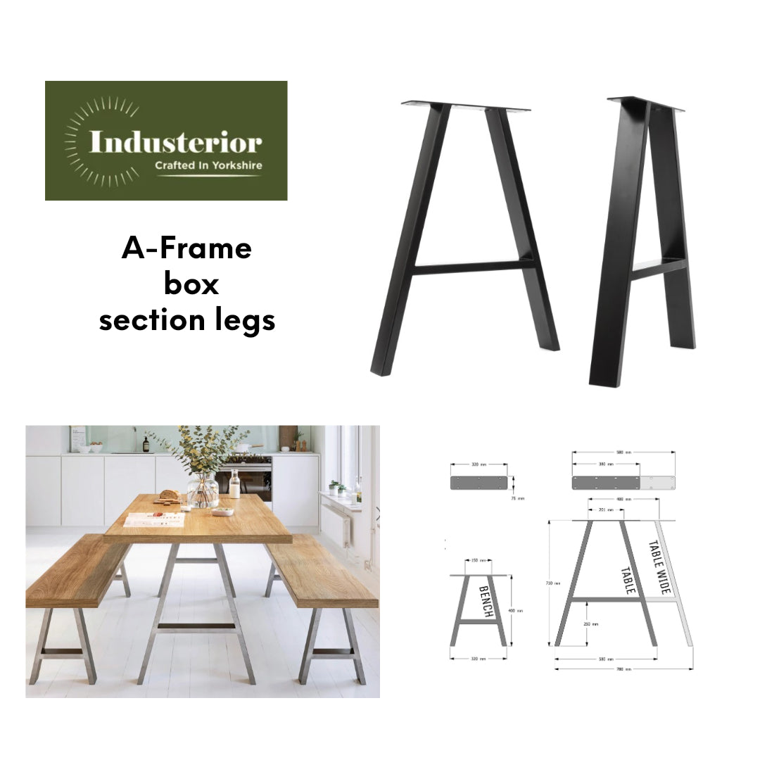Rustic Elegance: Solid Oak Dining Table with Waney Edge and Industrial Style Box Section Legs