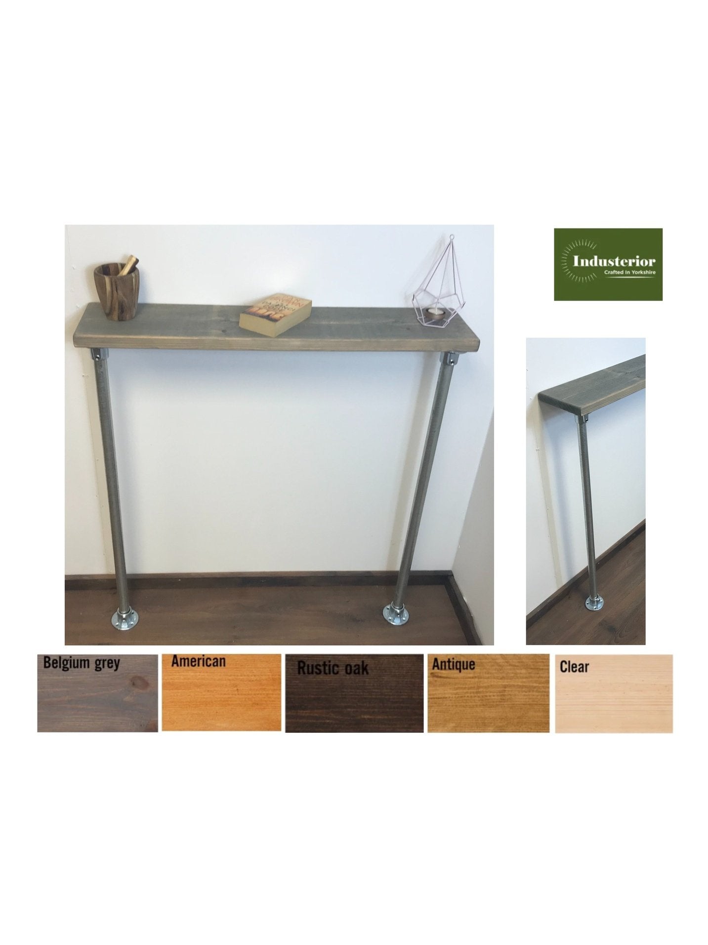 Rustic Radiator Shelf Console Table with silver scaffold style Legs, Wood Rustic Hallway table, Radiator Shelf / Cover, Handmade Wood Table