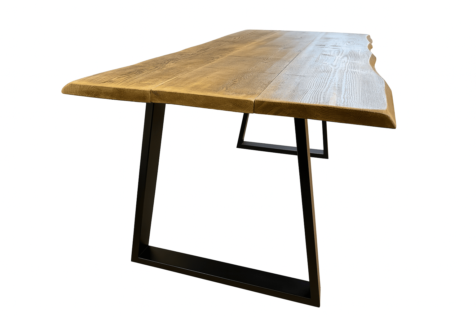 Live Edge Dining Table with Industrial box section legs in various styles