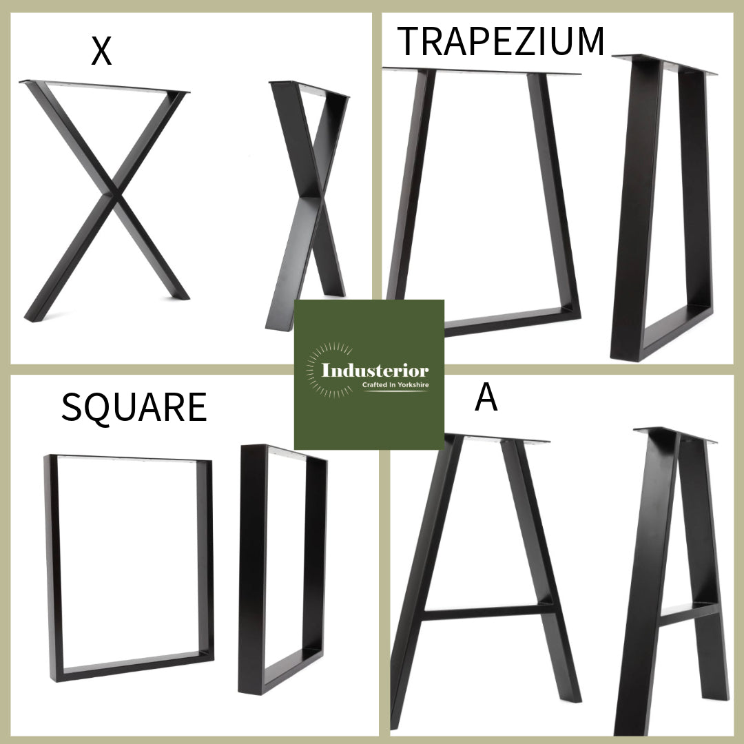 Live Edge Dining Table with Industrial box section legs in various styles - Industerior