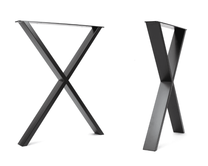 Rustic X-Leg Solid Wood Dining Table Set with Matching Bench Options - Industerior