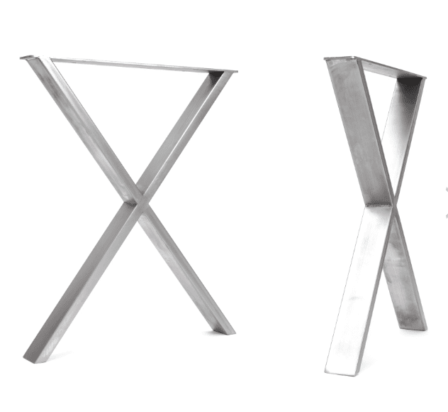 Rustic X-Leg Solid Wood Dining Table Set with Matching Bench Options - Industerior