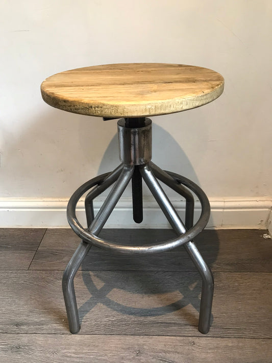Adjustable Stool Sturdy-tube style -Hairpin Leg stool - 5 wood finishes - Industrial stool - Rustic Bar stools - Industerior