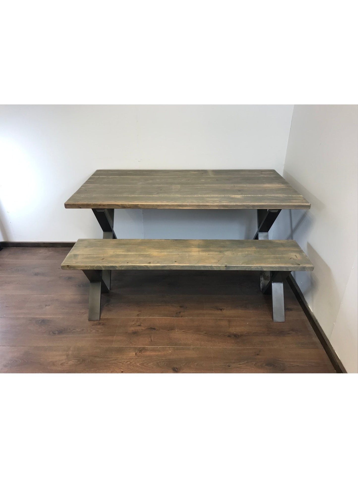 Dining Table with X Frame Legs in 2 finishes, Handmade with solid sustainable wood, dining table set.