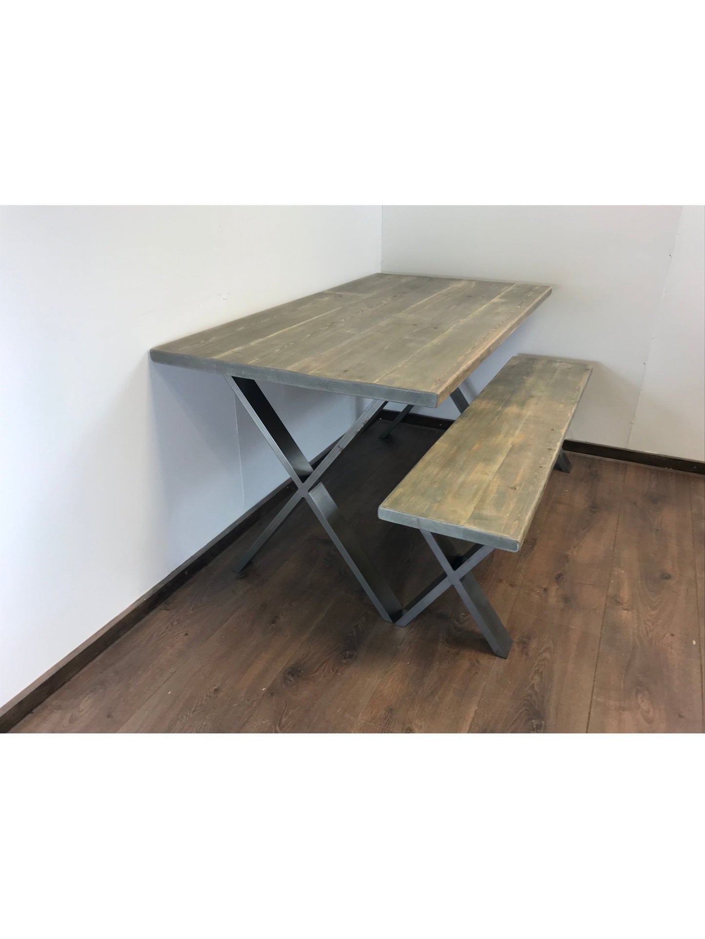 Dining Table with X Frame Legs in 2 finishes, Handmade with solid sustainable wood, dining table set.