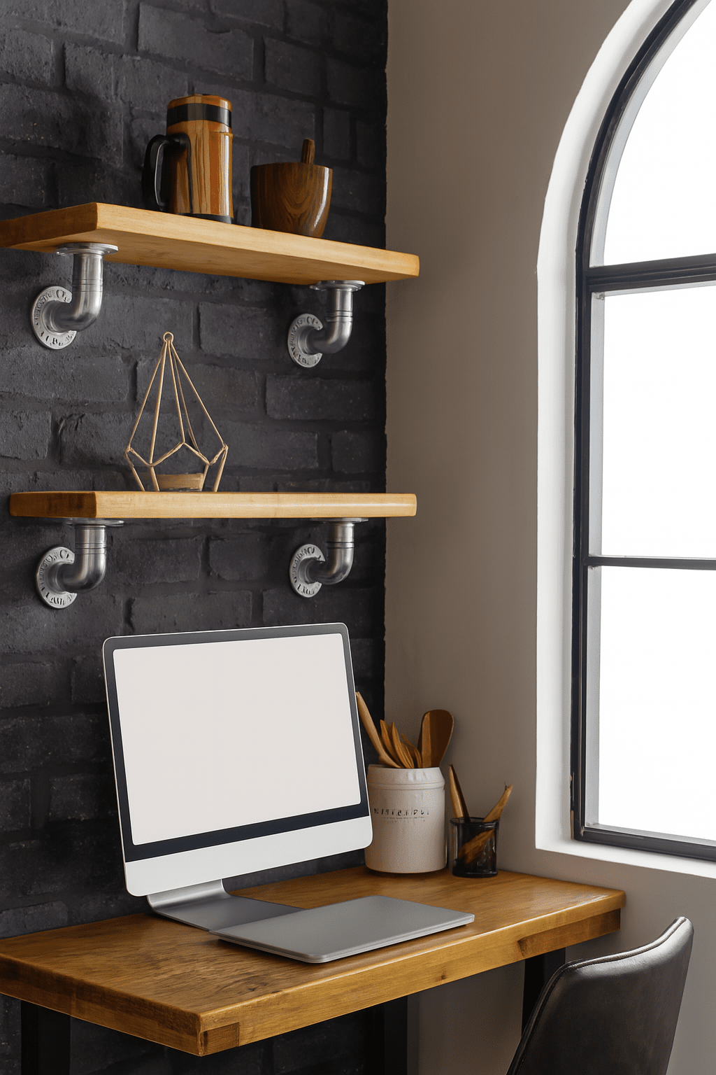 Rustic Shelves, handcrafted in solid wood, Industrial silver scaffold style Brackets, 5 wood colours, wall shelf