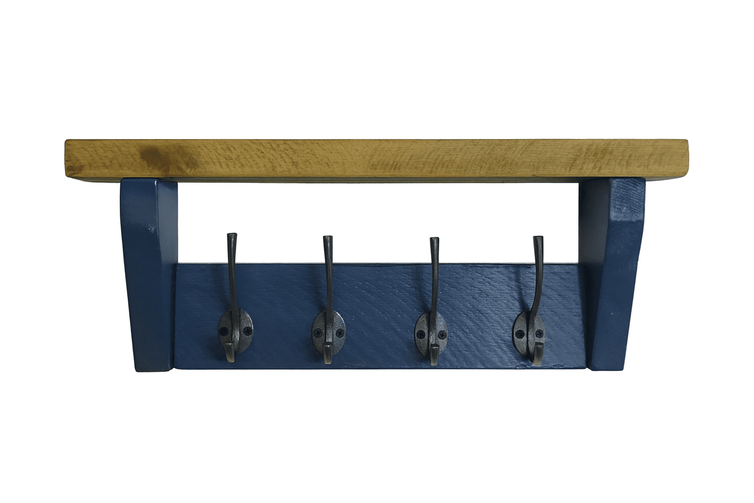 Hicks Blue Coat Rack, Hidden wall fixings, hand painted coat rack with antique shelf, Hallway furniture - Entrance Hall Rack