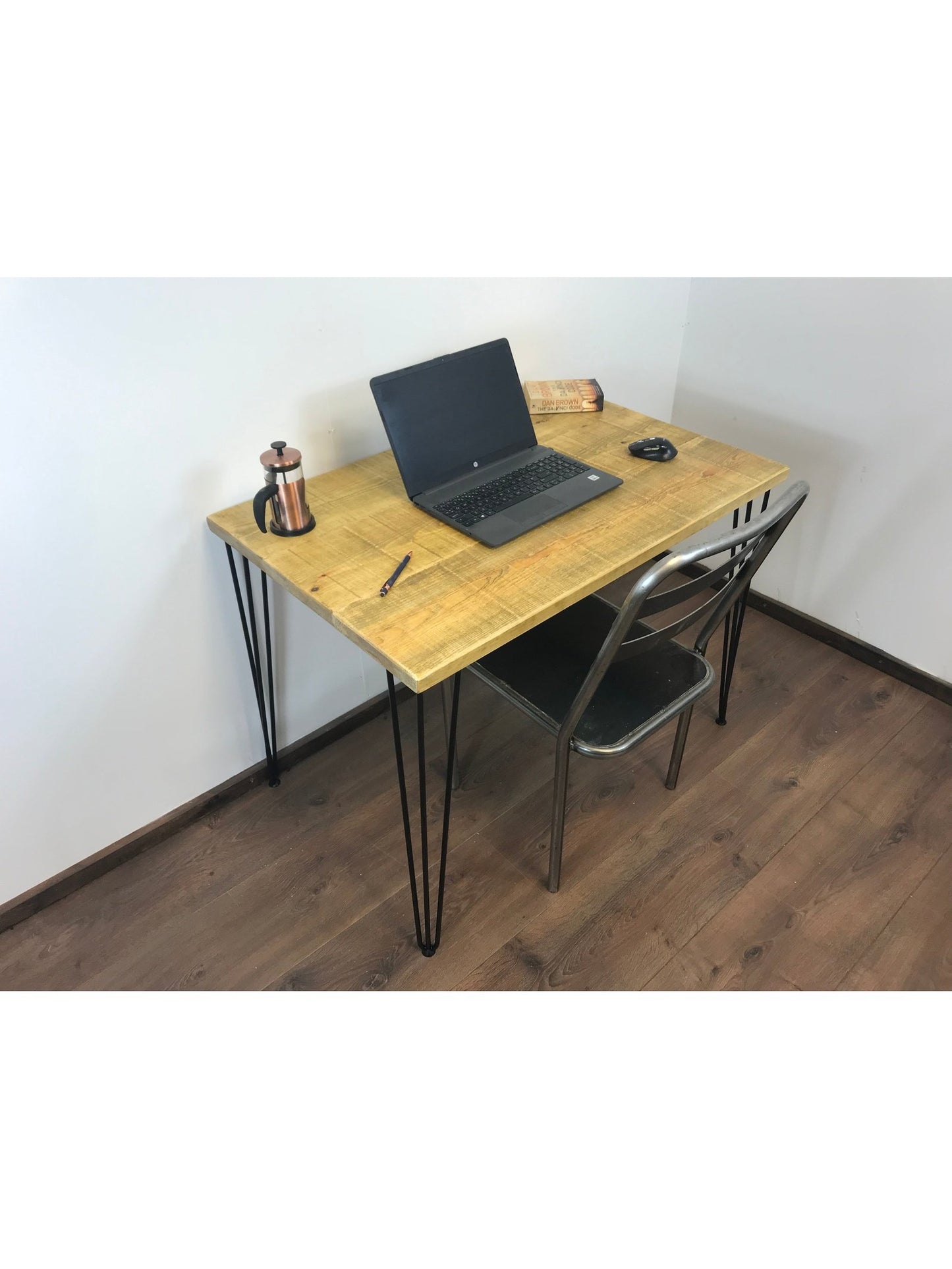 Rustic office Desk with hair pin legs, 5 choices of rustic wood with Industrial style legs, solid wood office desk, sustainable timber.