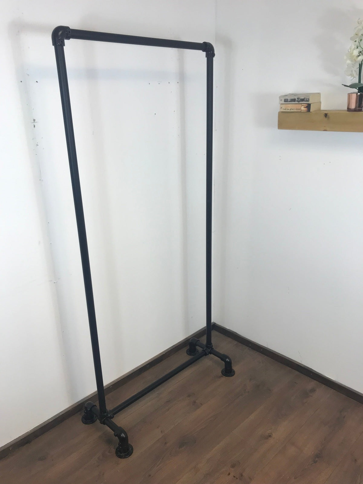 Sturdy Clothing Rail- 180cm high - Industrial clothing rail - BLACK steel pipe - garment rail - various widths