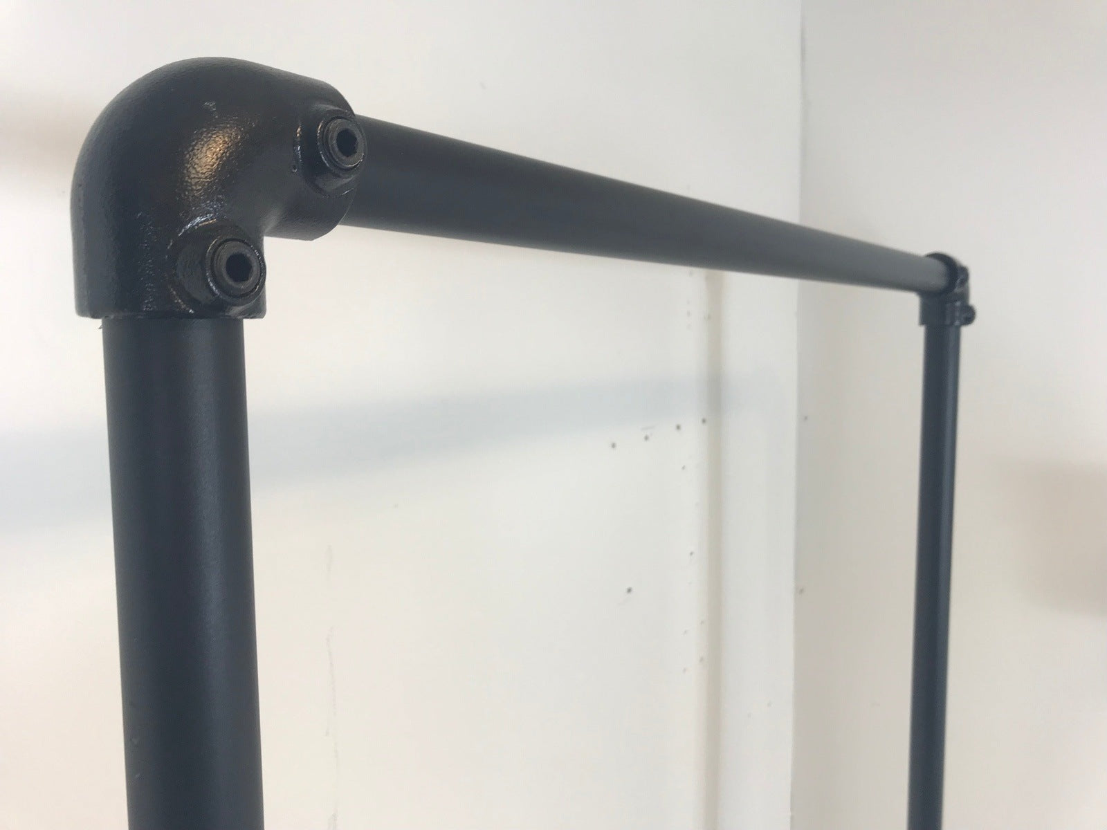 Sturdy Clothing Rail- 180cm high - Industrial clothing rail - BLACK steel pipe - garment rail - various widths