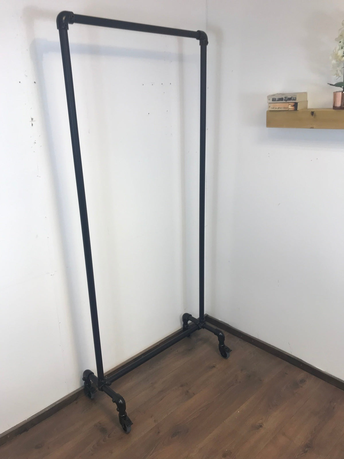 Sturdy Clothing Rail- 180cm high - Industrial clothing rail - BLACK steel pipe - garment rail - various widths