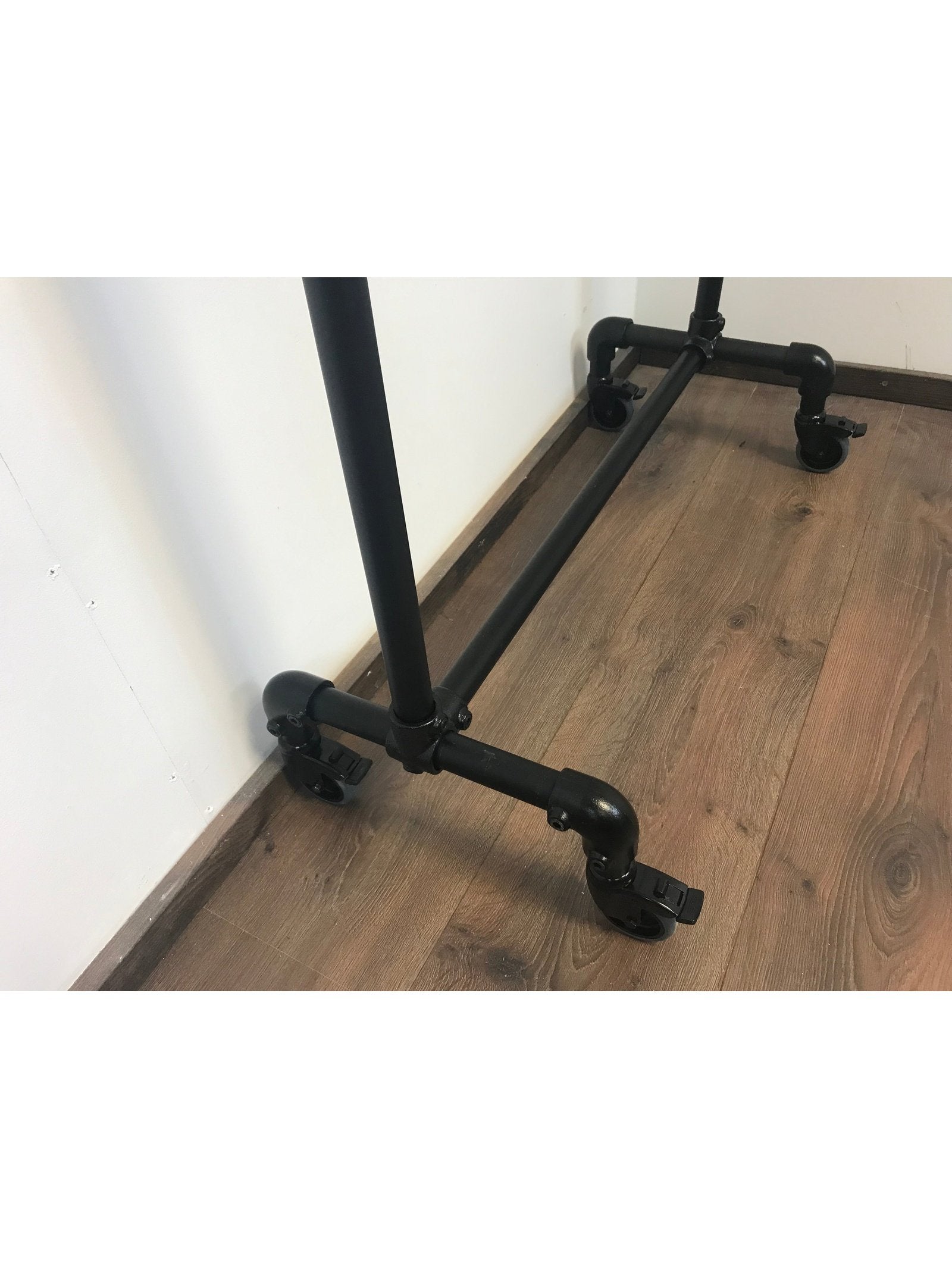 Sturdy Clothing Rail- 150cm high - Industrial clothing rail - BLACK steel pipe - garment rail - various widths