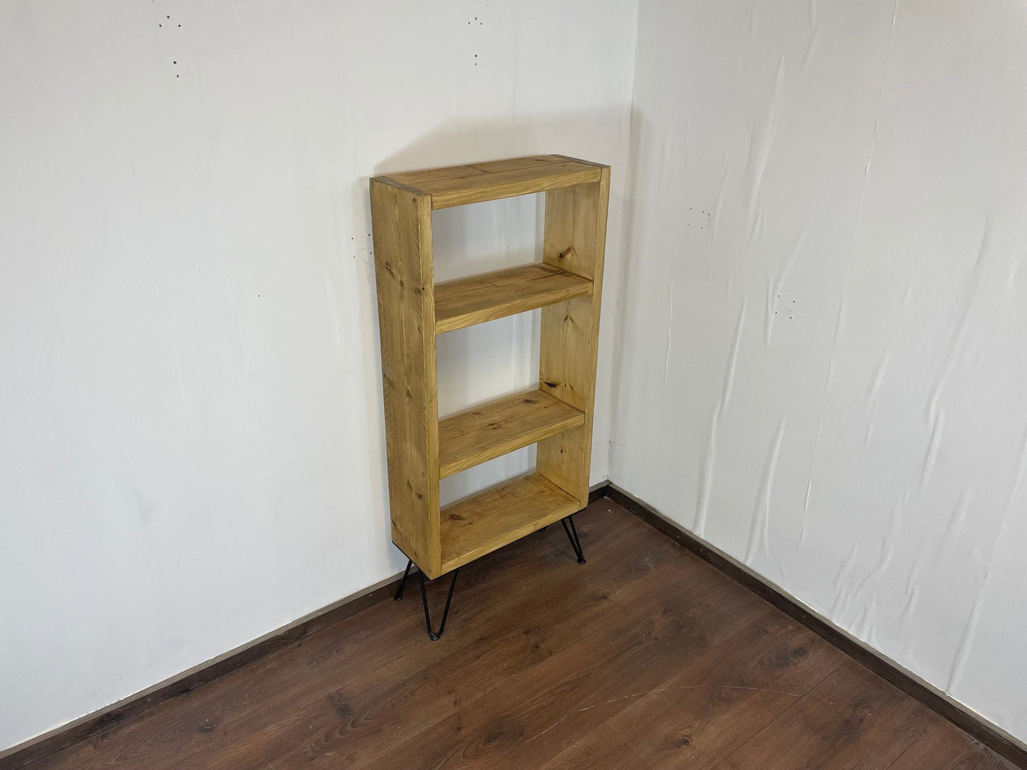 Industrial Rustic Bookcase Bookshelves on Hairpin Legs