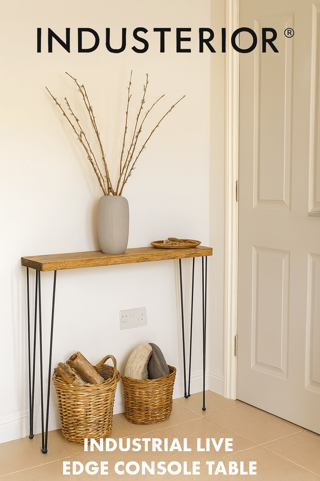 live edge Console Table with Hairpin Legs, radiator shelf, Wooden Rustic Hallway table, Radiator Shelf / Cover, Handmade Wooden Hall Table.