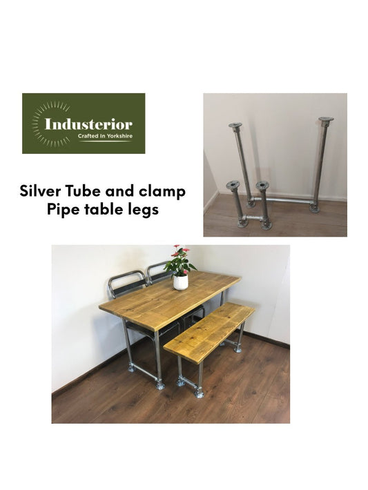 SILVER PIPE INDUSTRIAL LEGS - various sizes and colours