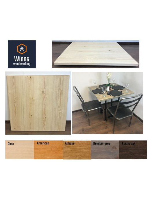 Chunky Rustic square Solid wood table tops various sizes available. Top only, Stained to a colour of your choice. rustic dining.