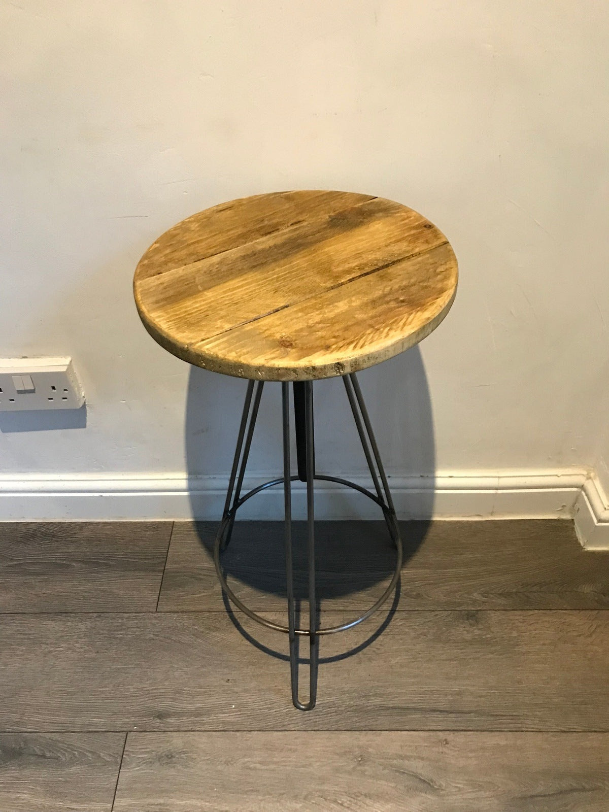 Adjustable Bar stool-hair pin legs-5 wood finishes - Industrial Breakfast stool - rustic stool