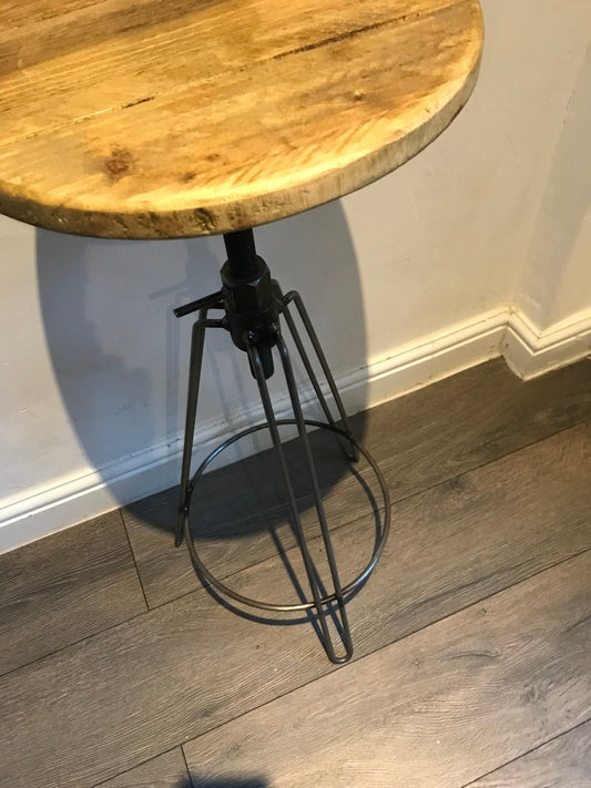 Adjustable Bar stool-hair pin legs-5 wood finishes - Industrial Breakfast stool - rustic stool